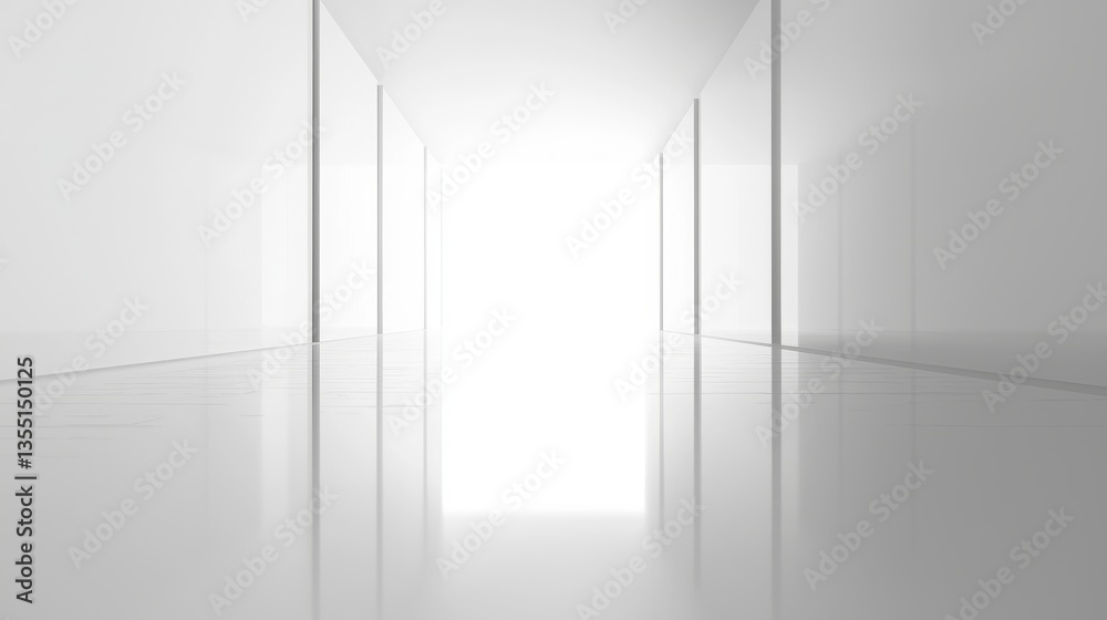 Modern corridor with bright light ahead. Modern corridor with bright light ahead.