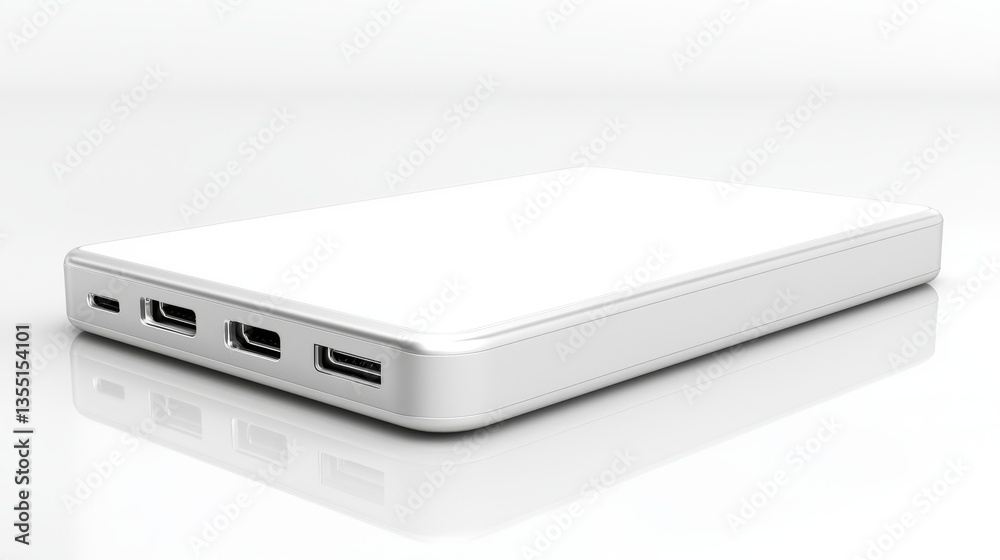 Modern portable charger on a clean surface