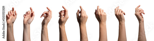 Obraz na plátně Arm and hand pointing series, indicating a choice or action