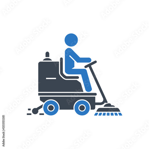 Sweeper Machine with Brush icon