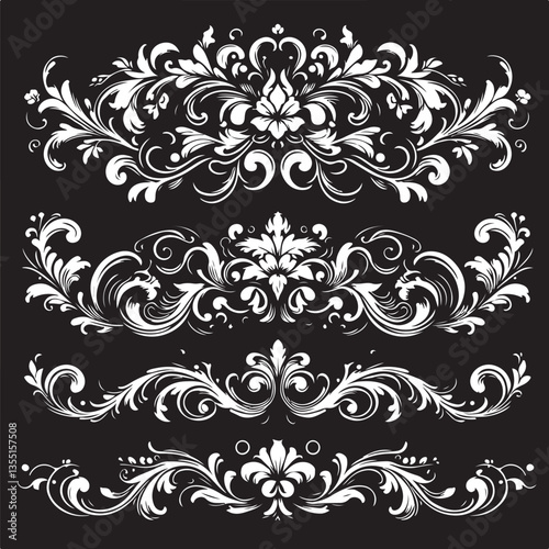Elegant Baroque Floral Ornament | Vintage Flourish Vector Design