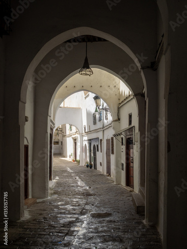 Obraz na płótnie Covered street of Tetouan medina w salonie