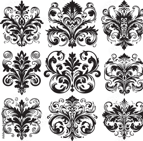Elegant Baroque Floral Ornament | Vintage Flourish Vector Design