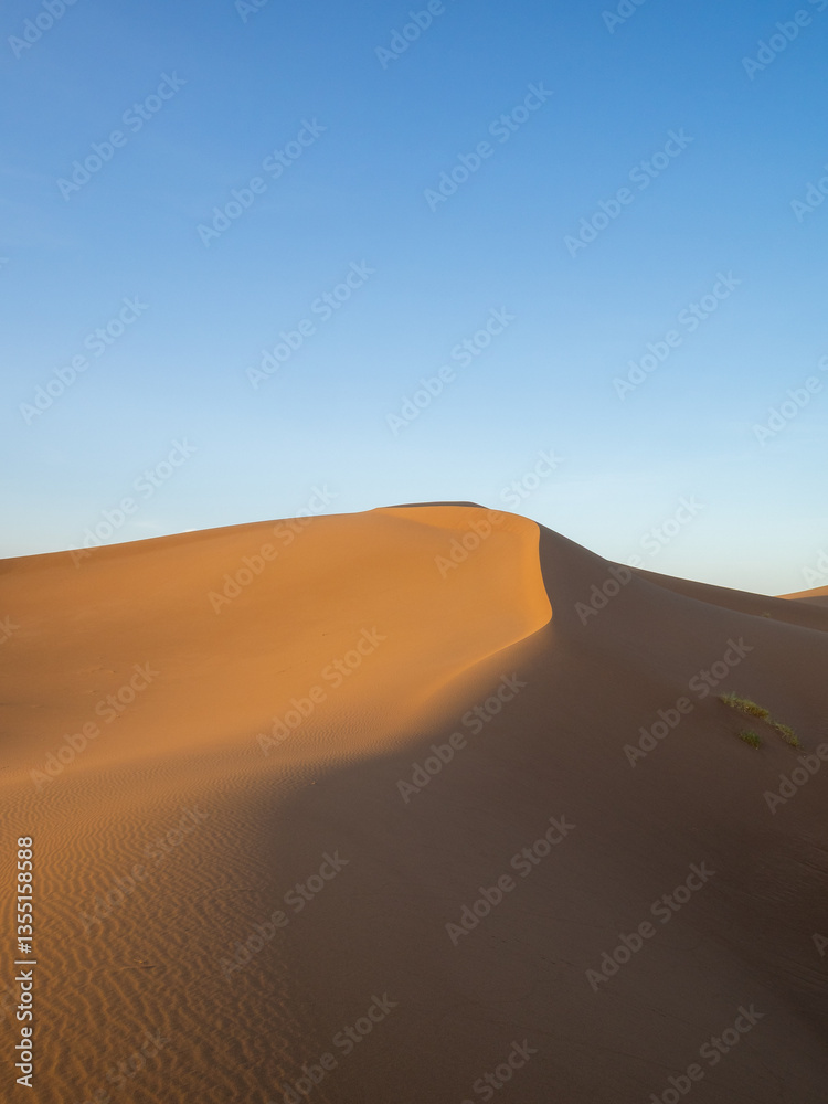 Soft sand dune crest, Erg Chegaga, Sahara desert, Morocco