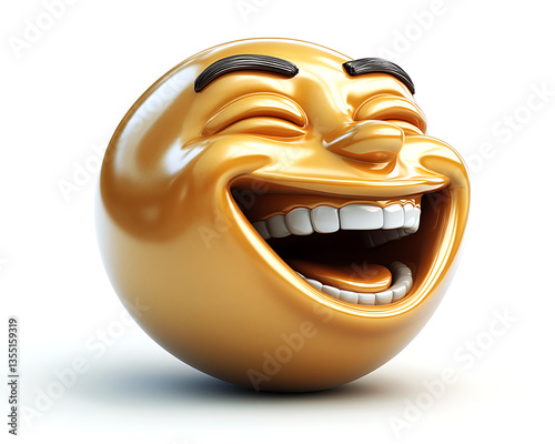 Happy Gold Emoji Laugh.