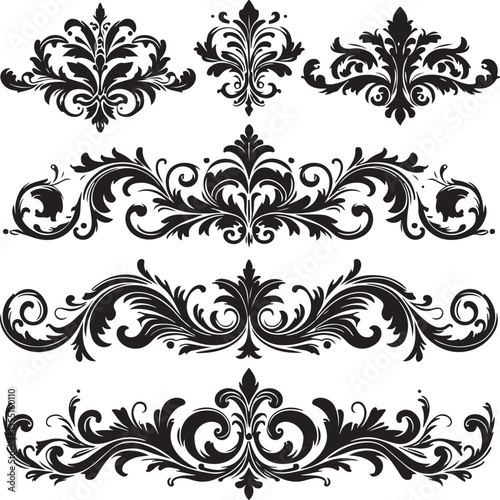 Elegant Baroque Floral Ornament | Vintage Flourish Vector Design