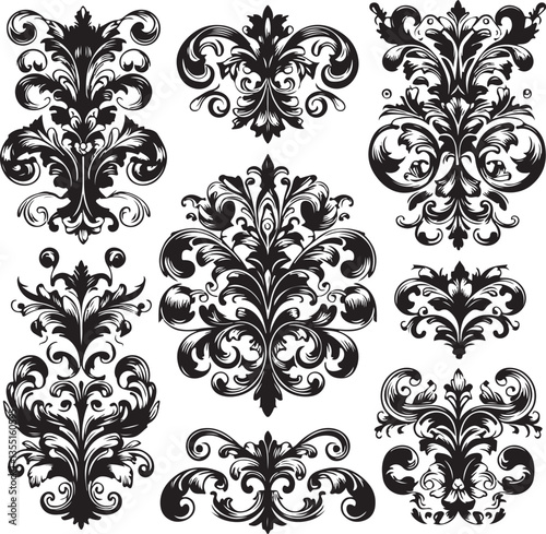 Elegant Baroque Floral Ornament | Vintage Flourish Vector Design