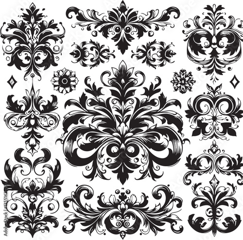 Elegant Baroque Floral Ornament | Vintage Flourish Vector Design