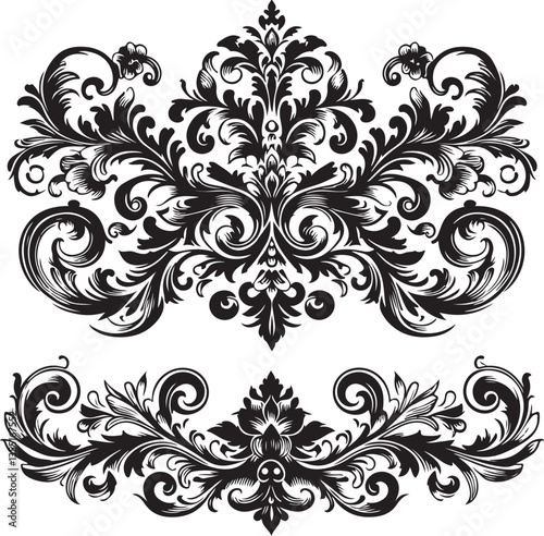 Elegant Baroque Floral Ornament | Vintage Flourish Vector Design