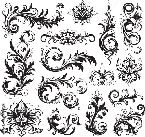 Elegant Baroque Floral Ornament | Vintage Flourish Vector Design