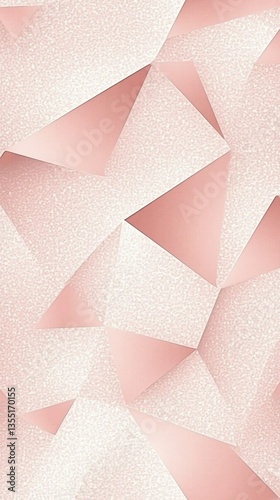 Abstract rose gold glitter geometric triangles.