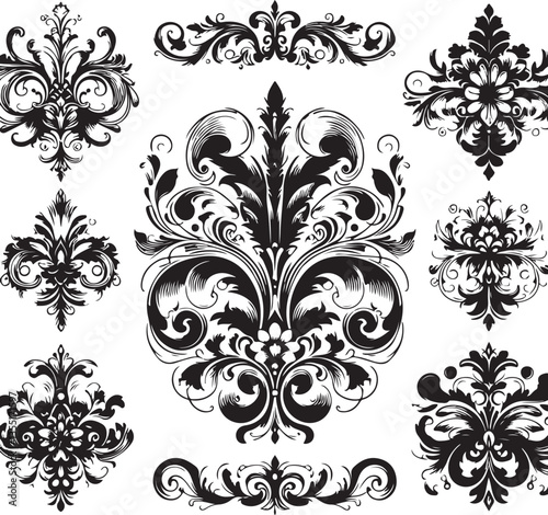 Elegant Baroque Floral Ornament | Vintage Flourish Vector Design