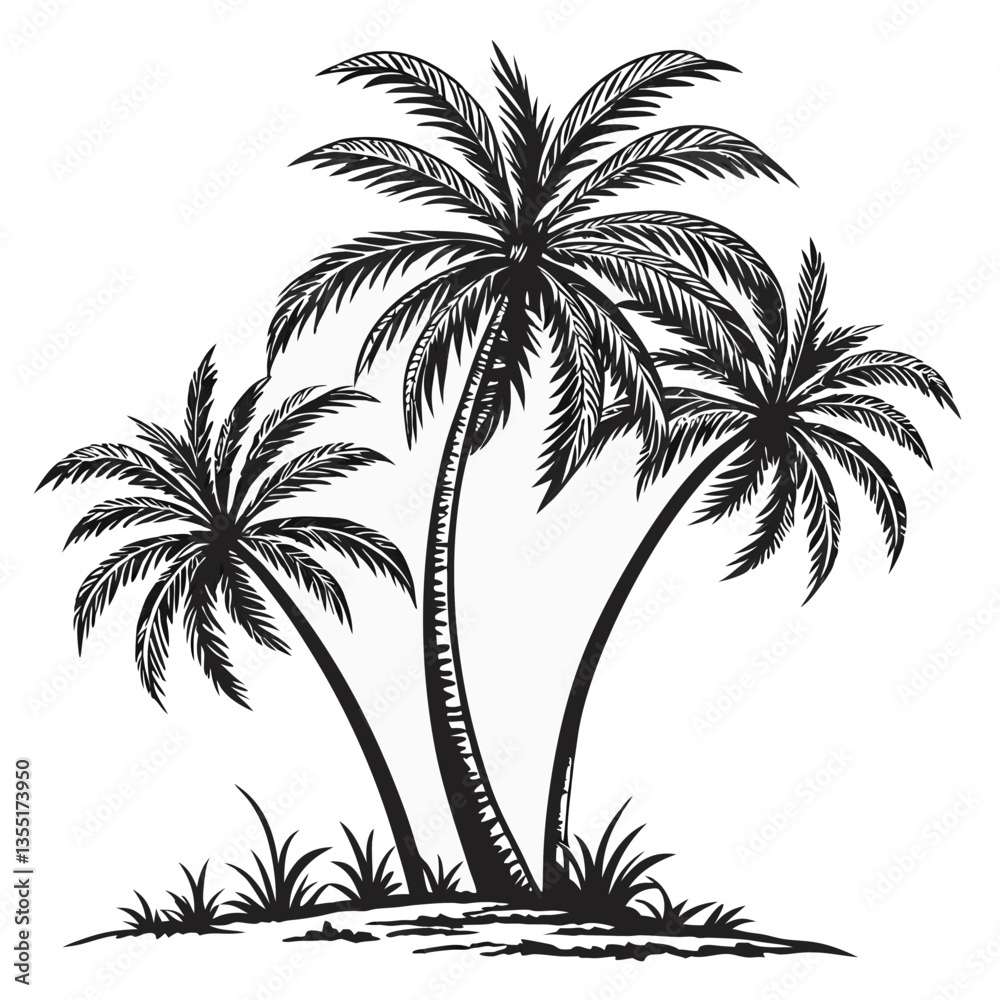 Fototapeta premium palm trees silhouette