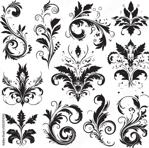 Elegant Baroque Floral Ornament | Vintage Flourish Vector Design