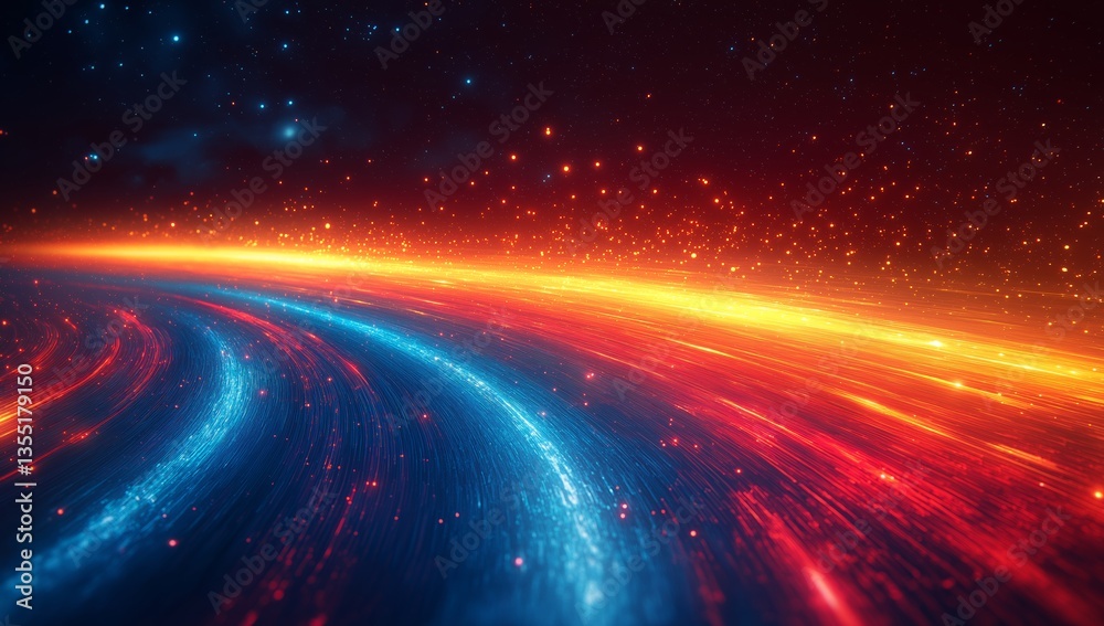 Obraz premium Cosmic Flow A Vibrant Journey Through Space