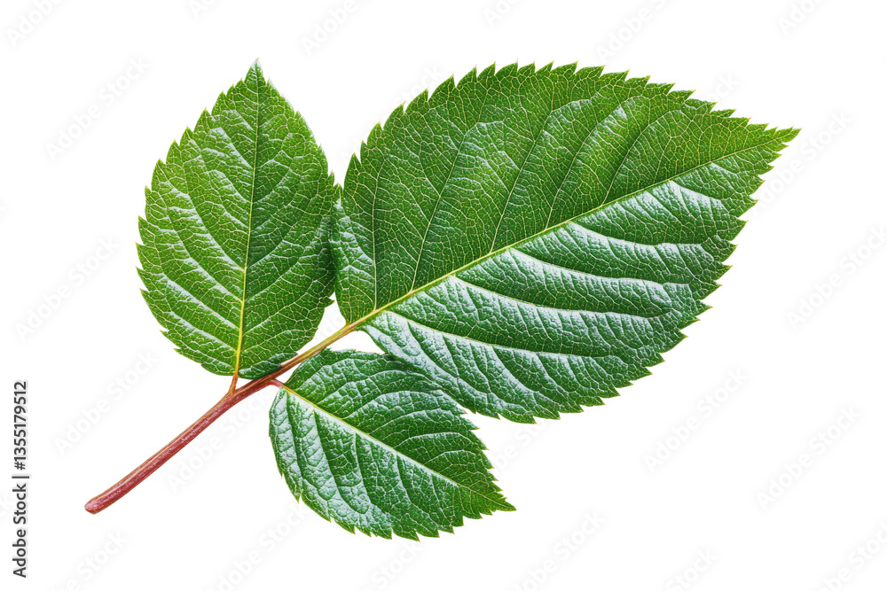 Fototapeta premium Green rose leaf close-up png
