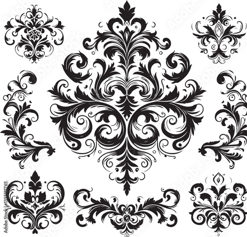 Elegant Baroque Floral Ornament | Vintage Flourish Vector Design