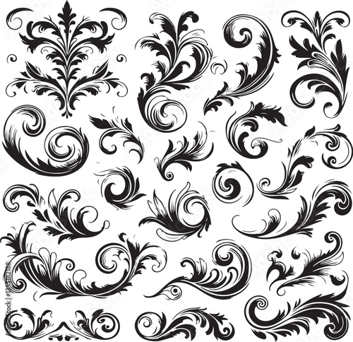 Elegant Baroque Floral Ornament | Vintage Flourish Vector Design