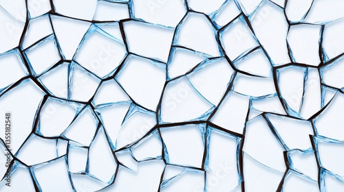 Abstract Cracked Ice Texture Light Blue and Dark Lines Pattern