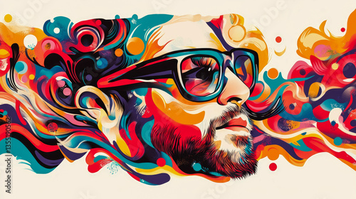 Colorful Abstract Portrait: A vibrant celebration of individuality and vision, perfect for print and digital media with a modern aesthetic.