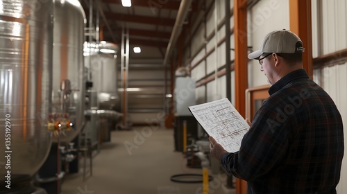 An experienced industrial HVAC specialist performs a comprehensive examination of the extensive ventilation system within the facility