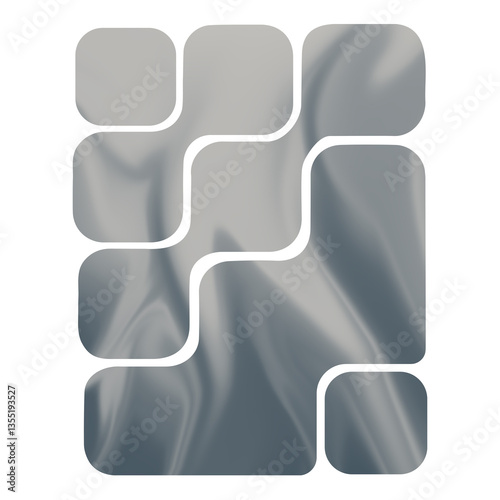 Abstract fluid texture effect background in organic shape cutout pattern.