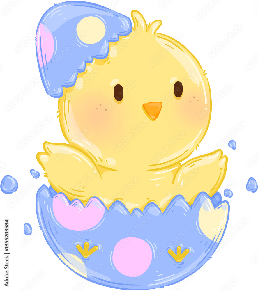 Obraz premium Easter egg chick element PNG