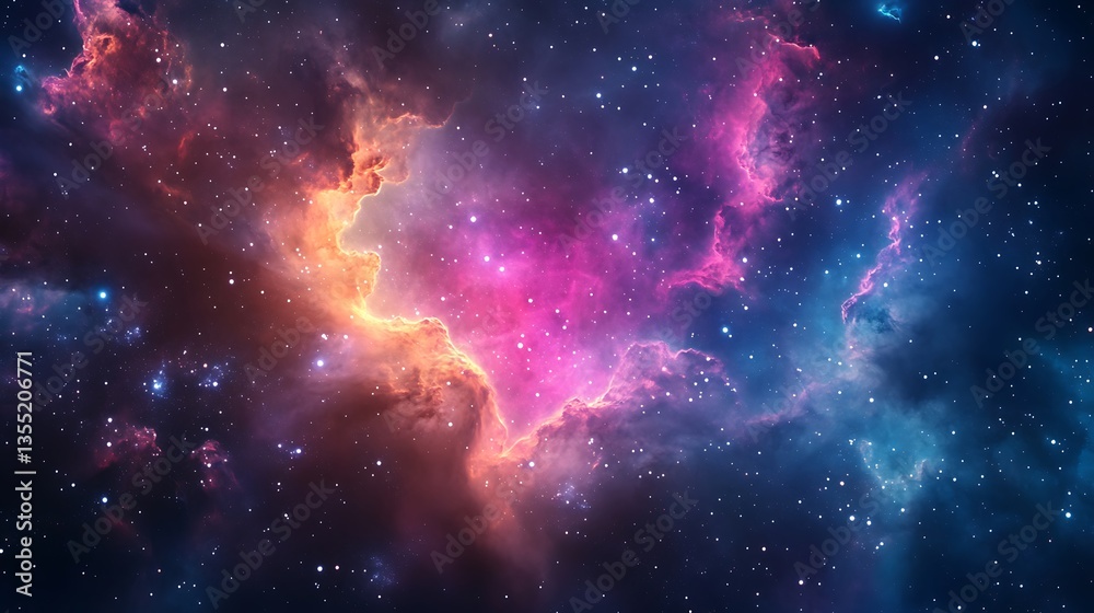 Fototapeta premium Cosmic Clouds A Mesmerizing Nebula In Deep Space
