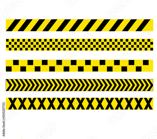 Police line set design with various motifs and patterns