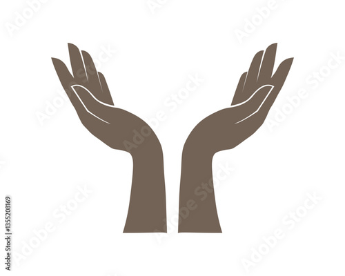 Silhouette of two human hands raised up.