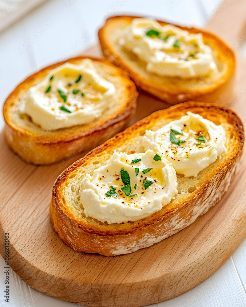 Toasted Bread with Creamy Cheese Toasted Bread with Creamy Cheese