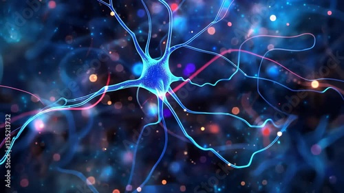 Neural connections and synaptic transmission in vibrant neural network animation