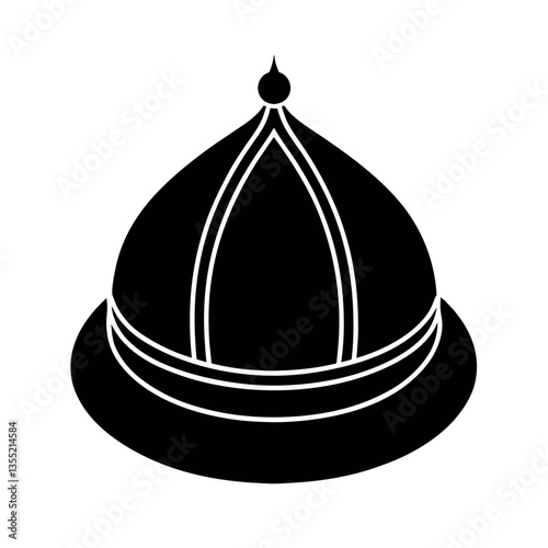 Unique Black Muslim Hat Vector Graphic

