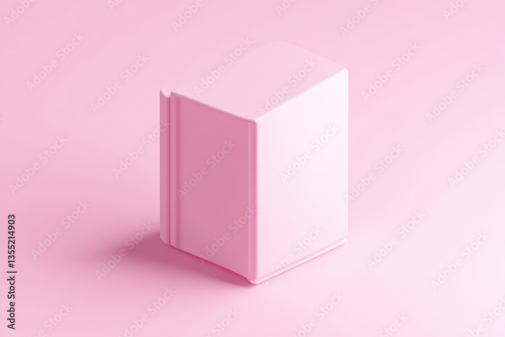 Pink book-shaped object on pink background Pink book-shaped object on pink background