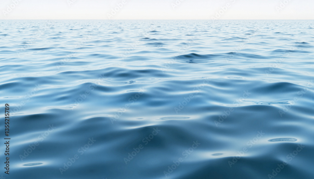 Naklejka premium Tranquil ocean waves on calm blue water, serene beauty, Calm water reflection