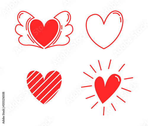 Wallpaper Mural Set collection heart beautiful  Torontodigital.ca