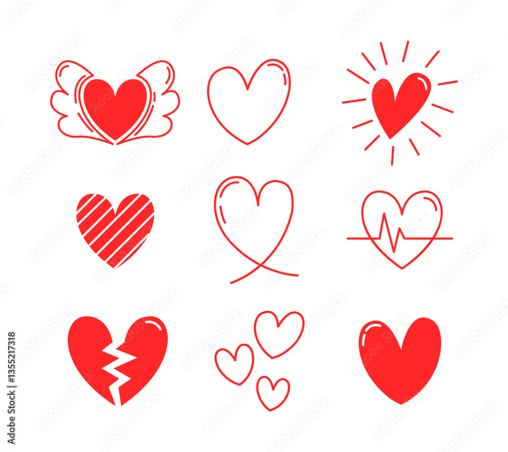 Set collection heart beautiful Set collection heart beautiful