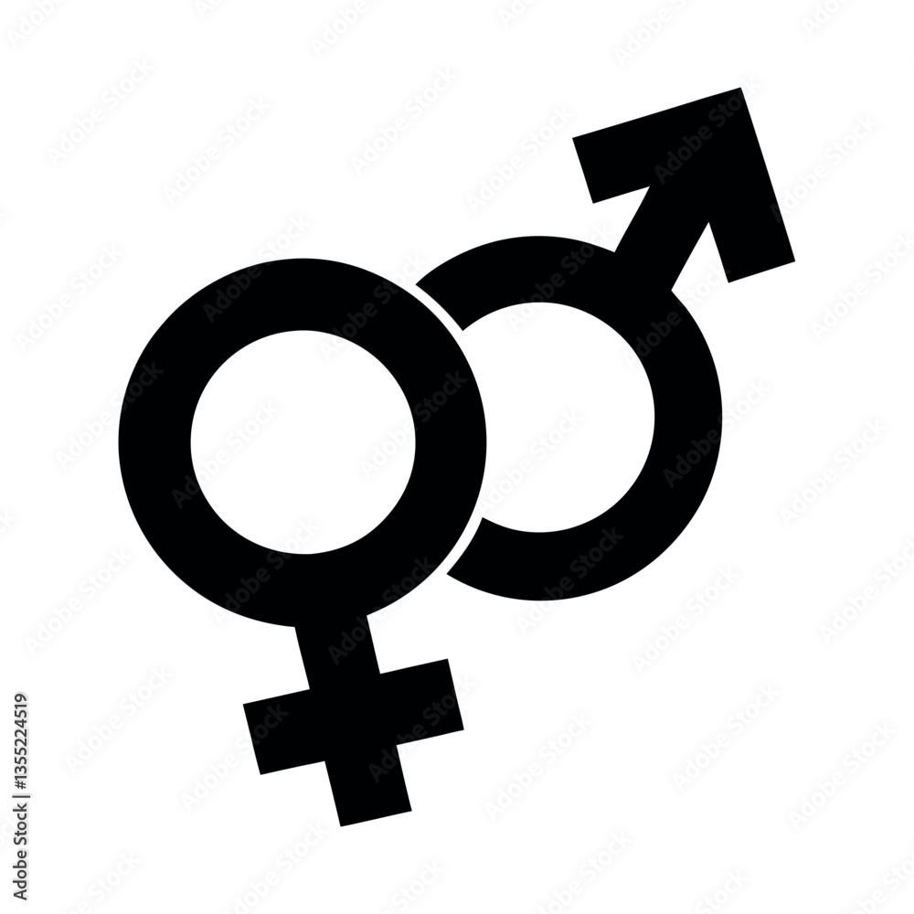 Black Gender Symbols Vector Art for Creative Projects

