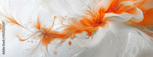 Panel kuchenny z motywem Abstrakcyjne kwiaty, baner tło dla projektu, generative ai. 