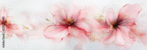 Panel kuchenny z motywem Abstrakcyjne kwiaty, baner tło dla projektu, generative ai. 