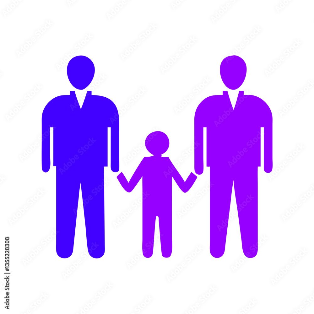 Abstract family symbol with diverse figures in gradient colors Abstract family symbol with diverse figures in gradient colors