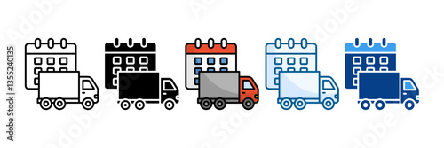 Delivery Schedule Icon Set Multiple Style Collection