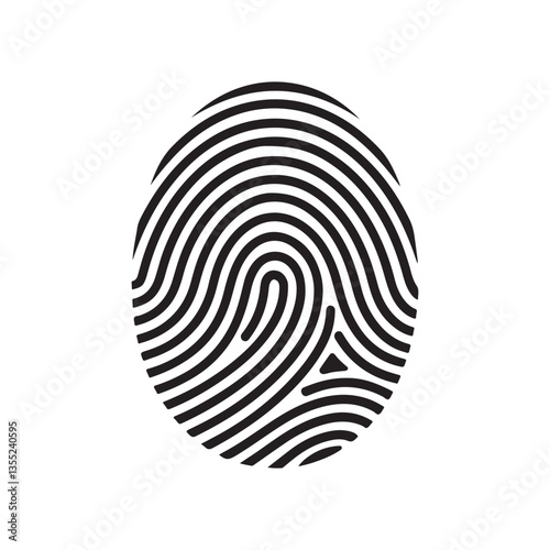 finger print fingerprint lock secure security logo vector icon on transparent background