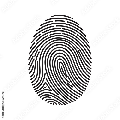 finger print fingerprint lock secure security logo vector icon on transparent background