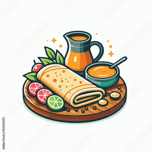 food, restaurant, indian, meal, dosa, masala, traditional, cuisine, asian, chutney, delicious, healthy, india, curry, breakfast, plate, sambhar, sambar, spicy, closeup, dinner, dish, vegetarian, backg