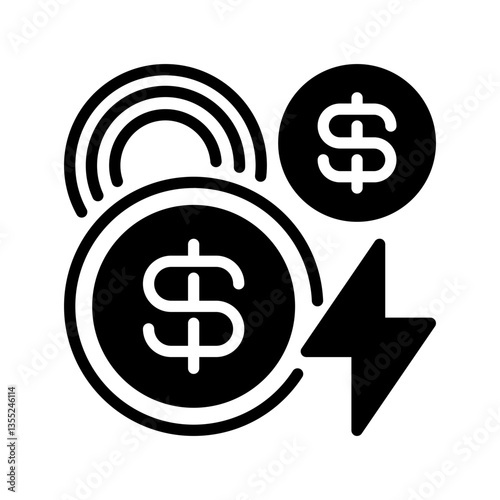 Energy Costs Line Icon, Outline Symbol for Electricity Expenses, Power Consumption, Utility Bills, Renewable Energy Costs, and Energy Budgeting. Vector Sign Icon.