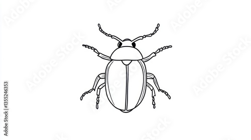 Line drawing of a beetle