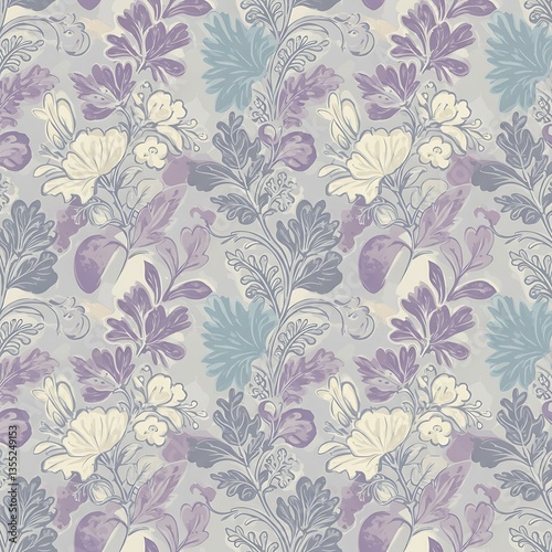 Wallpaper Mural Purple And Blue Floral Wallpaper With A White And Blue Design Torontodigital.ca