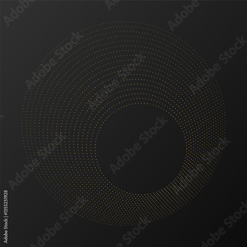 Abstract gold glowing halftone dotted background