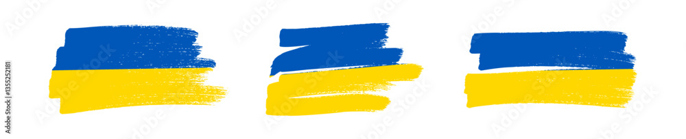 Fototapeta premium Set of Ukrainian national flags